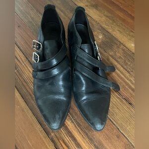 Vagabond, black, leather mule shoes